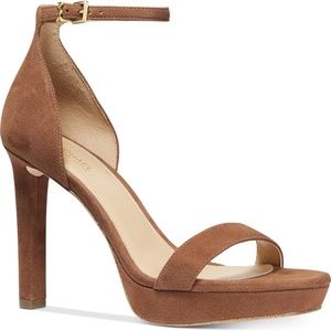 Michael Kors Margot Platform Suede Heels Sandal Size 8